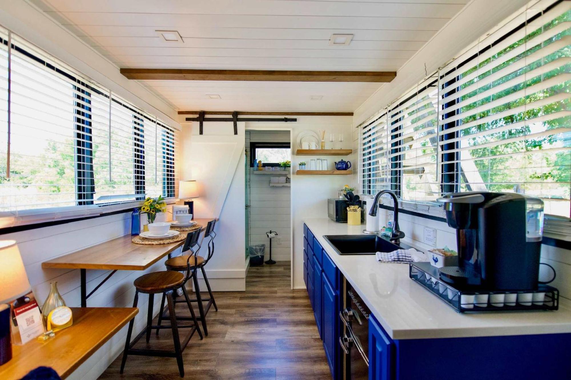 Elegant Container Tiny House Yellow & Blue